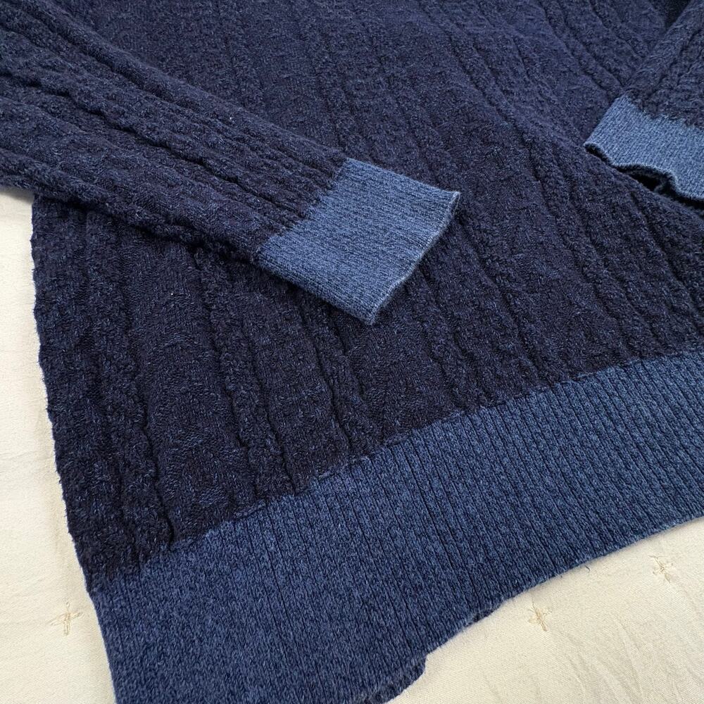 Lucky Brand True Indigo Cable Knit Sweater Men's L Blue Casual Preppy - Picture 4 of 9